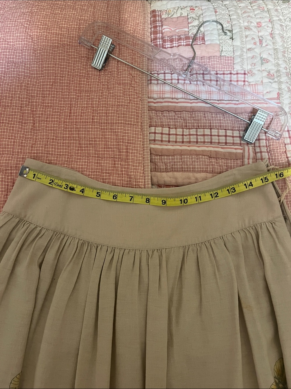 Meadow Rue Cream A-Line Midi Skirt with Multicolor Floral Border - Picture 9 of 10